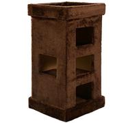 Mool Deluxe Rectangular Fun Cat Scratching Tree/Post Hideaway with Viewing Platform/Bed, 74 cm, Dark Brown