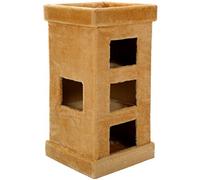Mool Deluxe Rectangular Fun Cat Scratching Tree/Post Hideaway with Viewing Platform/Bed, 74 cm, Golden Sand