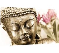 MOOL "Golden Buddha Face" Canvas Wall Art Print, Multi-Colour, Large, 32 x 22-Inch