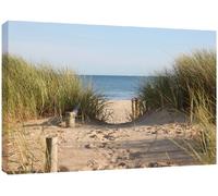 MOOL Large 32 x 22-inch Sand Dunes Beach Scene Canvas Wall Art Print Hand Stretched on a Wooden Frame with Giclee Waterproof Varnish Finish Ready to Hang