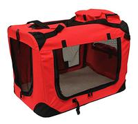 MOOL Lightweight Fabric Pet Carrier Crate for Dogs, Cats or Small Animals, Red