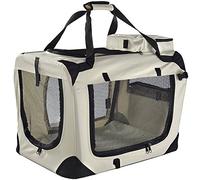 MOOL Lightweight Fabric Pet Carrier Crate with Reversible Mat and Removable Bag, Beige