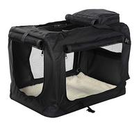 MOOL Lightweight Fabric Pet Carrier Crate with Reversible Mat and Removable Bag, Black