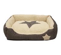 Mool Rectangular Cushioned Dog Bed, Width: 60 cm (24 inches), White /Black