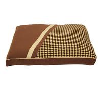 Mool Rectangular Flat Cushioned Dog Bed, Width: 90 cm (35 inches), Brown/ Check