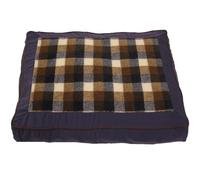 Mool Tartan Rectangular Flat Cushioned Dog Bed, Width: 90 cm (35 inches), Blue