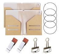 Mooliwe 2 Pack Travelers Passport Size Notebook Accessories Kit Include Travel Kraft File Folder, Zipper Case, Pen Holder, Binder Clip and Elastic Bands Travel Accessories Supplies