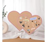 Mooliwe 2 Pcs Valentine's Day Pink Heart Pin Cork Board 10.6 x 13 Inches Framed Bulletin Board for Valentine's Day Office Classroom Memory Memo for Jewelry Organizer Wedding Decor