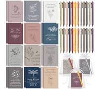 Mooliwe 24 Set/48 Pcs Positive Affirmation Gift Set Gratitude Notebooks with Pens Small Bags Motivational Encouragement Notepad Daily Affirmation Journal for Women Stress Relief Self Care (Minimalist)