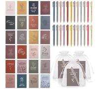 Mooliwe 24 Set/48 Pcs Positive Affirmation Gift Set Gratitude Notebooks with Pens Small Bags Motivational Encouragement Notepads Daily Affirmations Journal for Women Stress Relief Self Care (Soft)