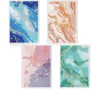 Mooliwe 4 Pcs 5D Diamond Painting Notebook for Adults, Diamond Art Journal DIY Diamond Art Kits Sets A5 Leather Painting Sketchbook Back to School Supplies Gifts for Adults Beginners(Marble)