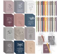 Mooliwe 48 Set/96 Pcs Positive Affirmation Gift Set Gratitude Notebooks with Pens Small Bags Motivational Encouragement Notepad Daily Affirmation Journal for Women Stress Relief Self Care (Minimalist)