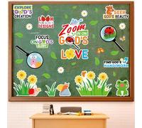 Mooliwe 69 Pcs VBS 2025 Decoration God's Love VBS Classroom Bulletin Board Set Nature Decorative Painting Decor Insect Leaf Honey Plant Cutout for Sunday School Wall DIY Decor Party Supplies
