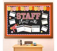 Mooliwe Bulletin Board Decoration Kit Staff Shout Out Bulletin Board Set with 20 Pcs Shout Out Appreciation and Recognition Cutouts for Office Appreciation Wall Door