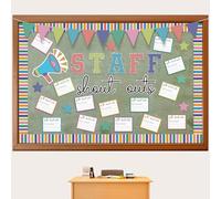Mooliwe Bulletin Board Decoration Kit Staff Shout Out Bulletin Board Set with 21 Pcs Shout Out Appreciation and Recognition Cutouts for School Classroom Office Appreciation Wall Door Decor Supplies