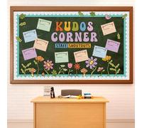 Mooliwe Bulletin Board Kit Staff Shout Out Kudos Corner Decoration Set Employee Gratitude and Recognition Bulletin Board Set with 20 pcs Cutouts for School Classroom Office Wall Door Decor Supplies