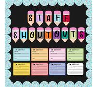 Mooliwe Staff Shout Outs Bulletin Board Decorations Set Employee Recognition Board Set with Shout Out Cards Appreciation and Recognition DIY for School Classroom Office Door Wall Decor Supplies