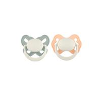 Mooma Clown & Butterfly Soothers 18+ months Pack of 2 - Light Orange & River Green