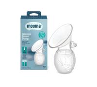 Mooma Kindy Silicone Breast Pump 120ml - Manual Milk Collector, Natural Suction, Hands-Free Use, Soft Flexible BPA-Free Silicone, Silent Portable Breastfeeding Pump