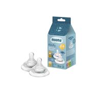 Mooma Kindy Silicone Teats Medium Flow 6-18 months Pack of 2