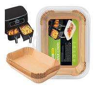 MooManGoo Air Fryer Disposable Liners, Air Fryer Liners Rectangle 8.6x 5.5'', Air fryer Parchment Paper Liners, Accessories Baking Paper (100pcs)