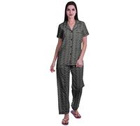 Moomaya Womens Pajamas Set Button Down Loungewear Short Sleeve Nightwear Pants