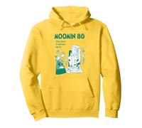 Moomin 80th Anniversary Moomintroll Mymble & Children Pullover Hoodie, Adult Unisex, Lemon Yellow, Medium