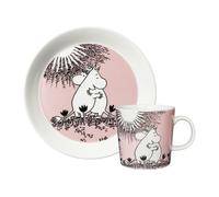 Moomin Arabia - Moomin Set Plate / Mug Love 30 - Pink