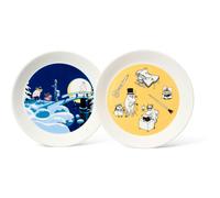 Moomin Arabia - Mumin Plates 19 cm 2-pack, Office & Winter Night - White