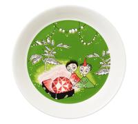Arabia Thingumy & Bob King's Ruby Moomin plate green