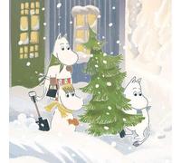 Moomin Christmas - Carrying the Tree - Square Blank Card