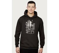 Moomin Garden Life Nature Scene Hooded Sweatshirt in Black | Size: Small Moomin Black S