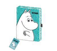 Moomin Hardback Faux Fur Notebook, A5 240 Lined Pages (Moomintroll Design) - Official Merchandise