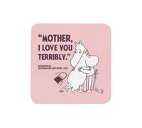 Moomin I Love You Moominland Midwinter Moomintroll Quote Wooden Single Square Coaster with Cork Backing for Mothers Day