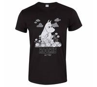 Moomin Men's Flowers T-Shirt in Black | Size: Small Moomin Black S
