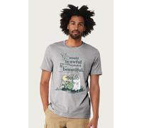 Moomin Men's If The World Exploded Comet In land Snufkin Quote T-Shirt in Mid Grey | Size: Medium Moomin Mid Grey M
