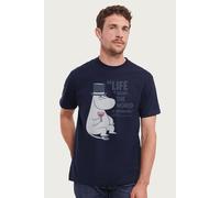 Moomin Men's Life Is Short The Exploits Of pappa Quote T-Shirt in Navy | Size: Medium Moomin Navy M