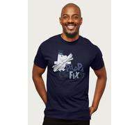 Moomin Men's Pappa Can Fix It Blue Text T-Shirt in Navy | Size: Small Moomin Navy S