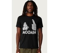 Moomin Men's troll In Costume Scared By Ghost T-Shirt in Black | Size: Small Moomin Black S