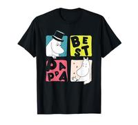 Moomin Moominpappa Best Pappa Squares White Text T-Shirt