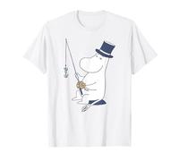 Moomin Moominpappa Fishing Blue Outline T-Shirt