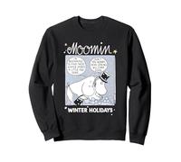 Moomin Moominpappa & Moominmamma Winter Holidays Comic Sweatshirt, Adult Unisex, Black, Medium