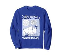 Moomin Moominpappa & Moominmamma Winter Holidays Comic Sweatshirt, Adult Unisex, Royal Blue, Small