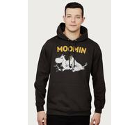 Moomin Running troll & Snorkmaiden Hooded Sweatshirt in Black | Size: Small Moomin Black S