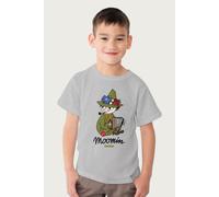 Moomin Snufkin Playing Accordian T-Shirt in Mid Grey | Size: 5-6 Years Moomin Mid Grey 5-6 Years