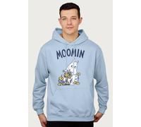 Moomin troll Flowers Hooded Sweatshirt in Light Blue | Size: Large Moomin Light Blue L