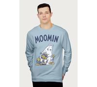 Moomin troll Flowers Sweatshirt in Light Blue | Size: 2XL Moomin Light Blue 2XL
