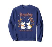 Moomin Winter Solstice Moomintroll & Snorkmaiden In The Snow Sweatshirt, Adult Unisex, Navy Blue, XX-Large