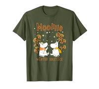 Moomin Winter Solstice Moomintroll & Snorkmaiden in The Snow T-Shirt, Men, Olive Green, Large