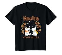 Moomin Winter Solstice Moomintroll & Snorkmaiden in The Snow T-Shirt, Youth, Black, 3T
